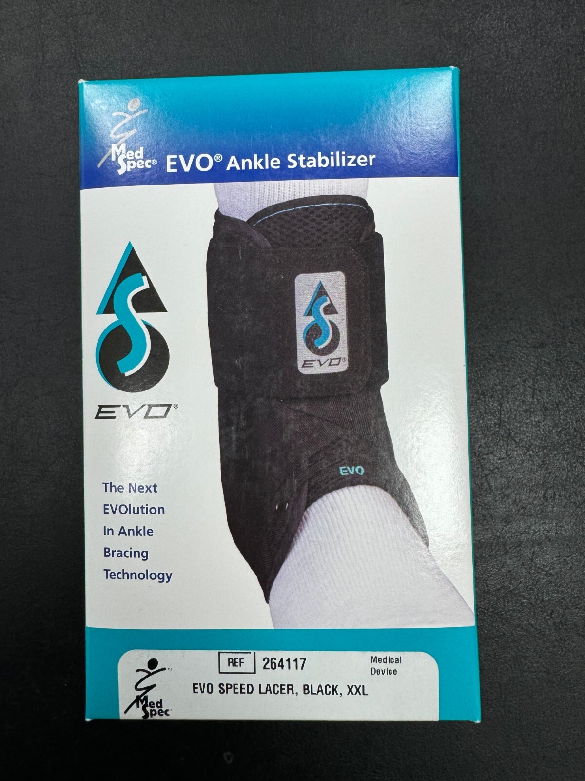 Med Spec EVO Speed Lacer Ankle Stabilizer 264117 Black XXL Sport Ankle Brace