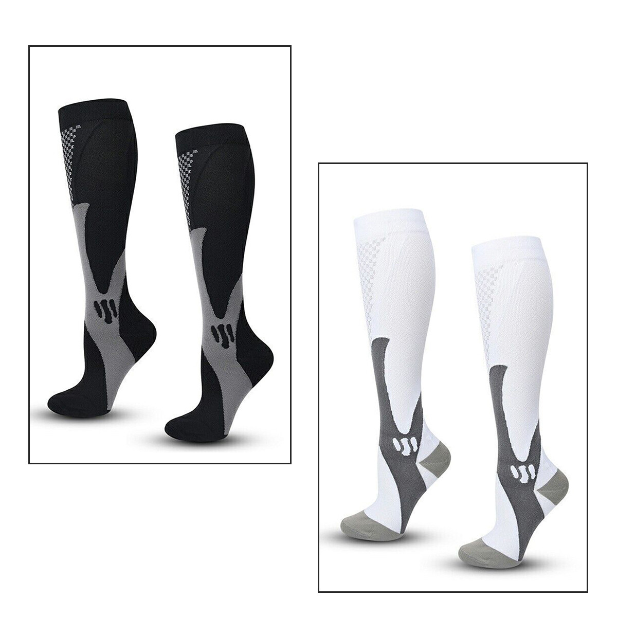 Compression Socks Sports Stockings Womens Mens Knee High 20-30 mmHG 3/2 Pairs