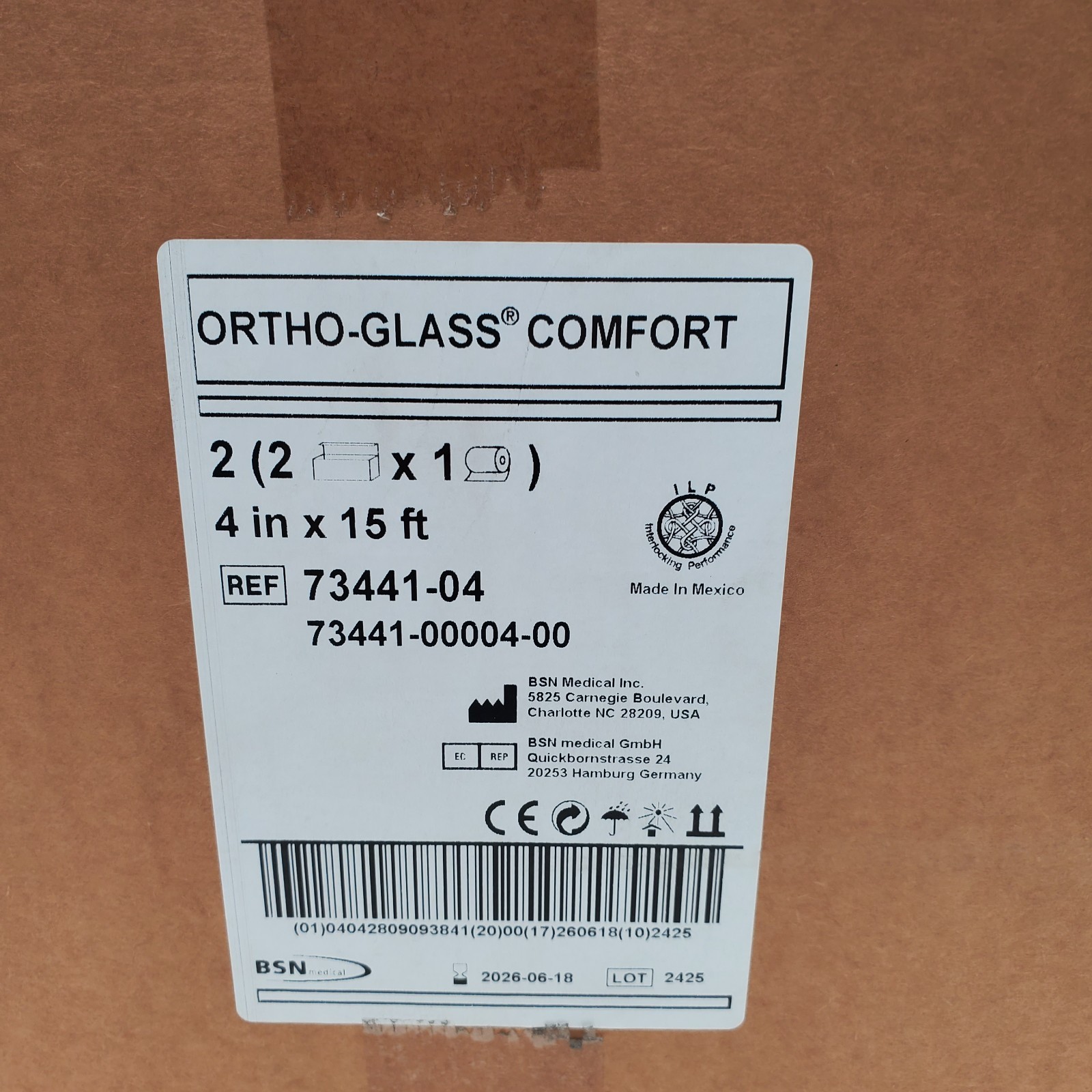 2 Rolls Ortho-Glass Comfort 4″ x 15 ft Fiberglass Splinting Material – Exp 2026