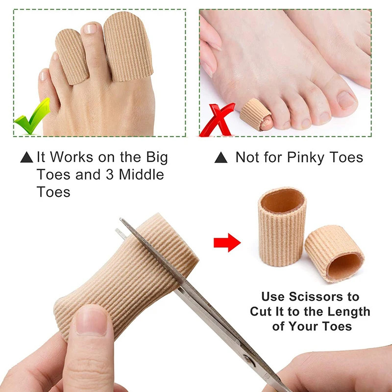 Bunions Corns Foot Pain Relief Orthotics Fabric Silicone Toe Tube Cover Protecto