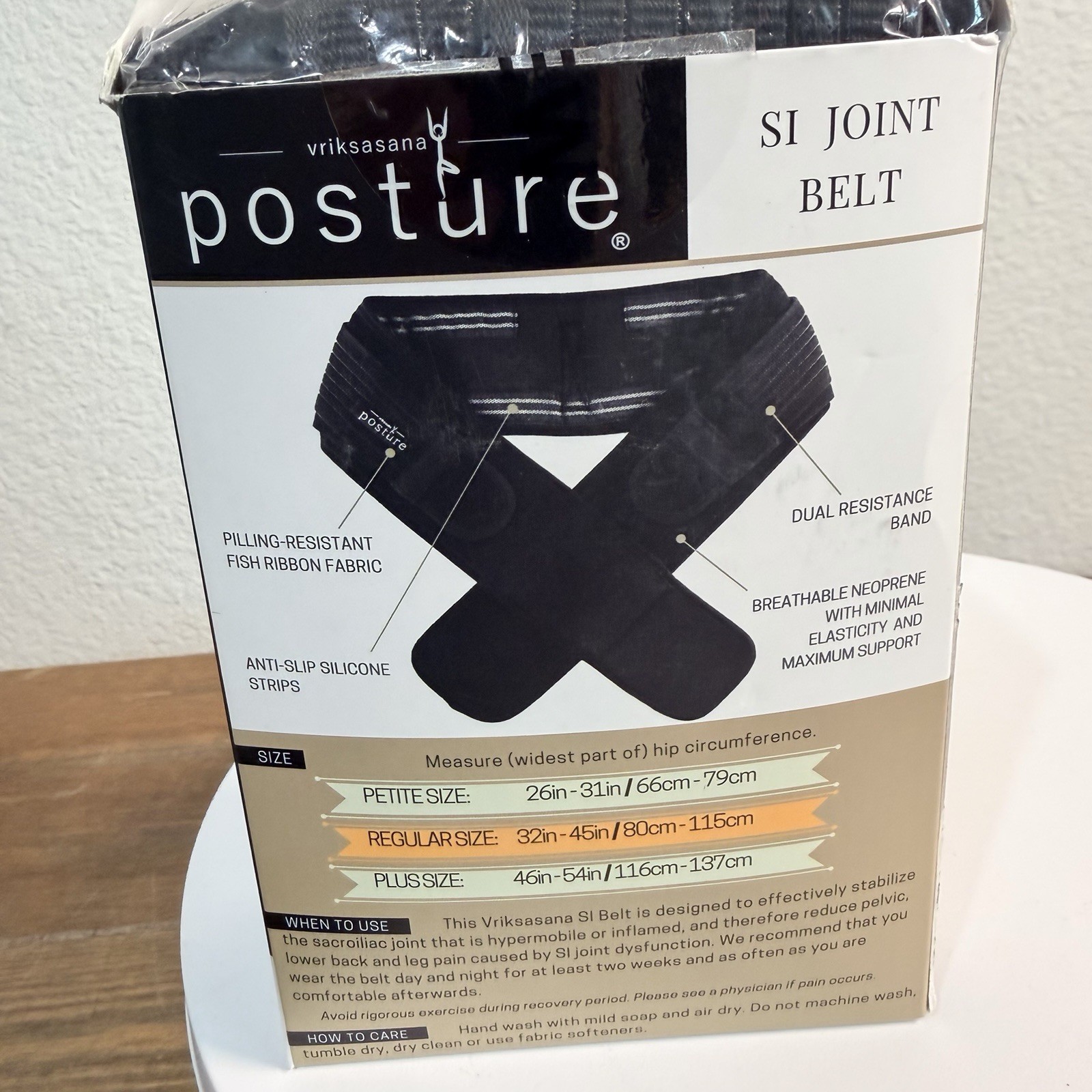 Vriksasana Sacroiliac Hip Belt for Women plus Hip Size 32” – 45” Black