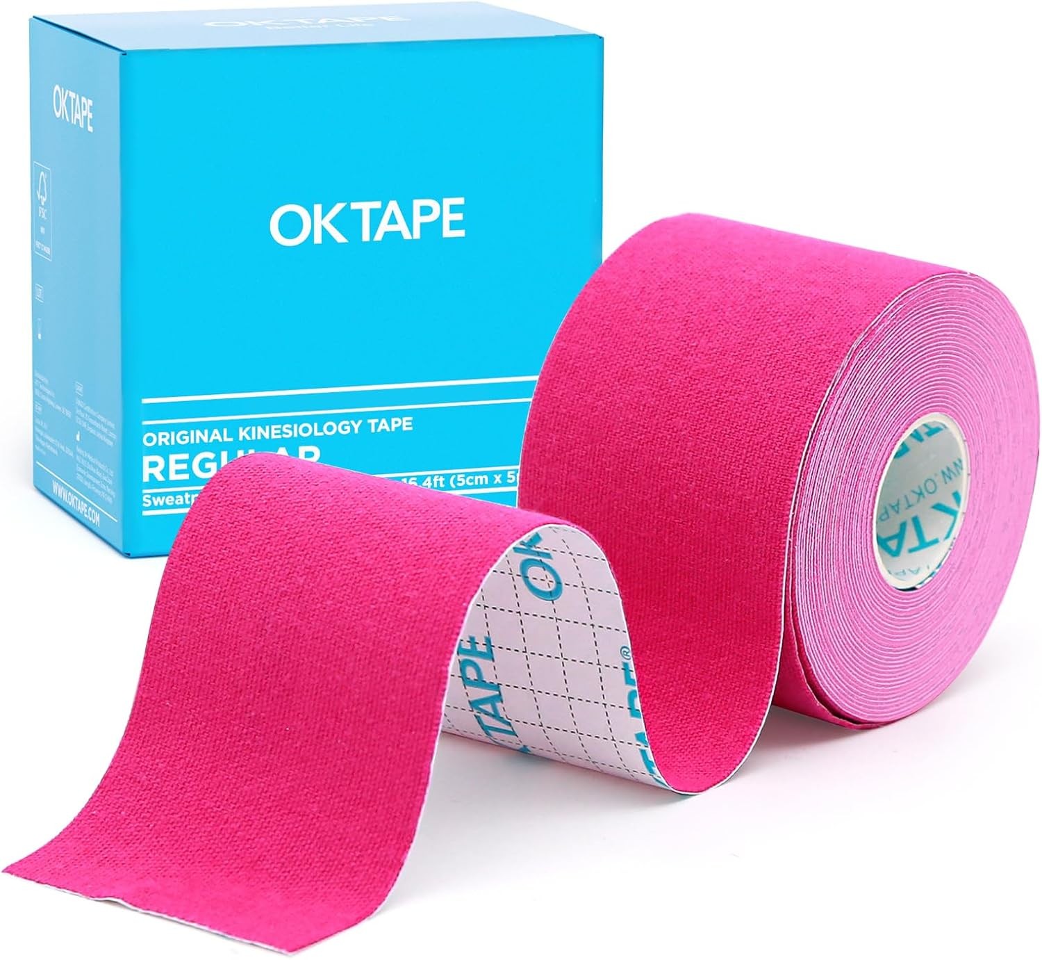Kinesiology Tape 2″x16ft Cotton Elastic Athletic Sports Support Tape – Pink