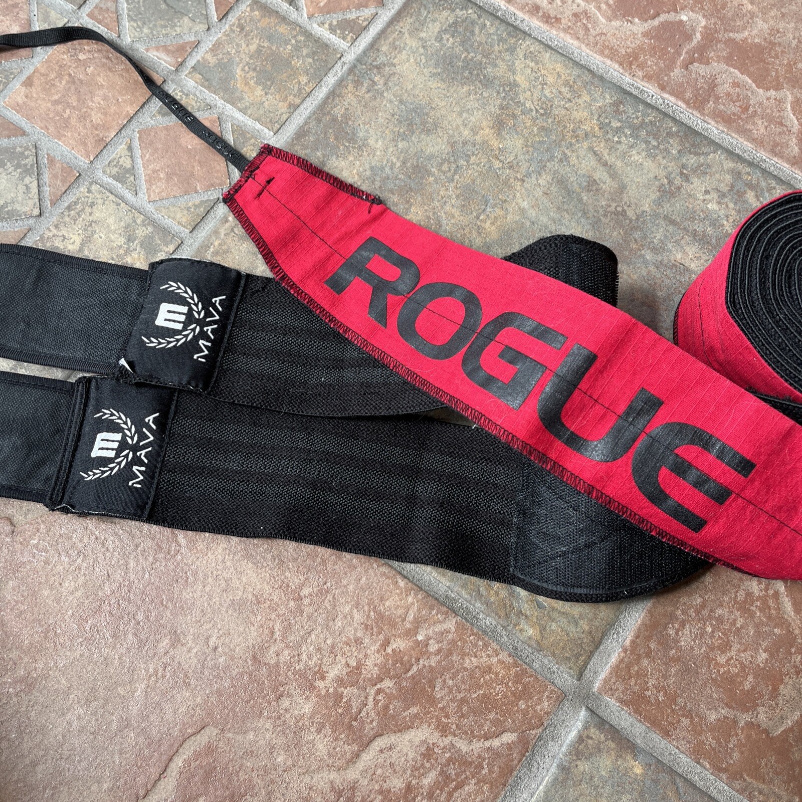 Mava Sports Knee Wraps for Cross Training WODs Weightlifting includes ROGUE BAND