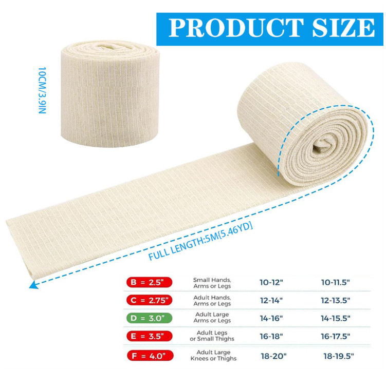 Elasticated Tubular Support Bandage 3.9″ × 5.46 yd – Reusable Cotton Compression