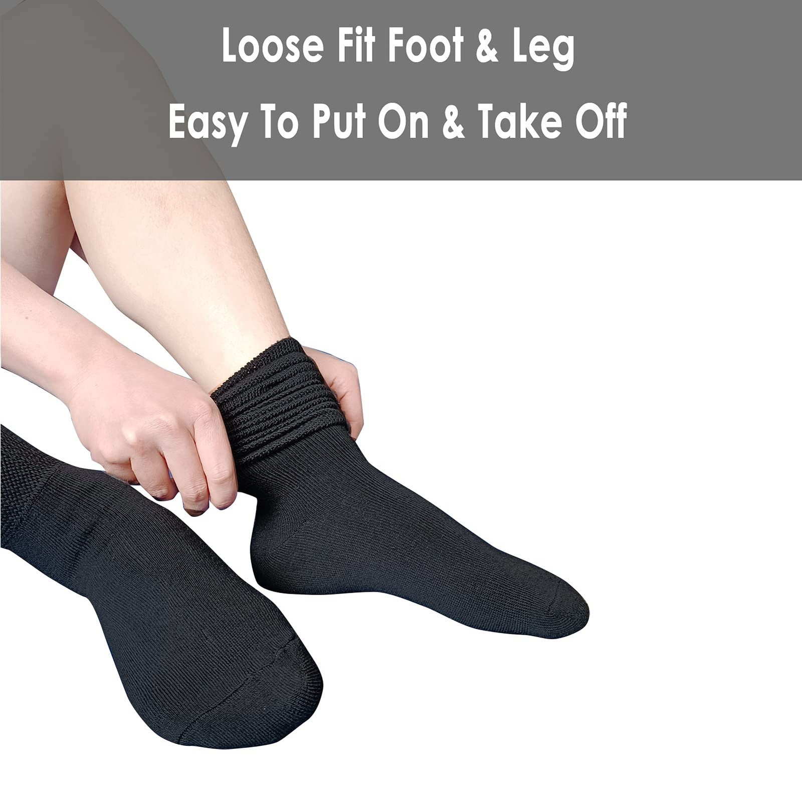 VEIGIKE Extra Wide Lymphedema Bariatric Socks Knee High One Size, Black