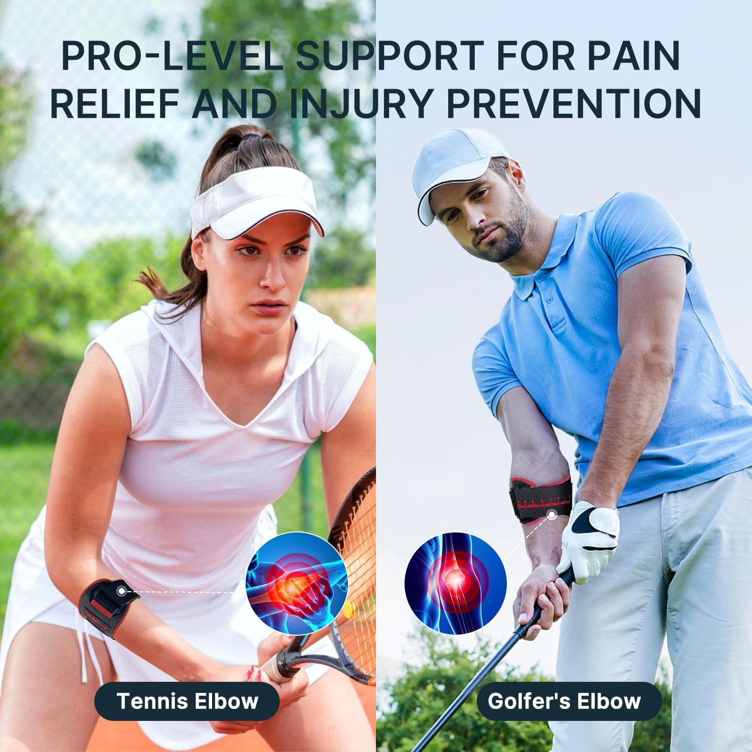 Elbow Brace for Tennis & Golfer’S Elbow, Elbow Pain Relief, Garnet | Targeted Co