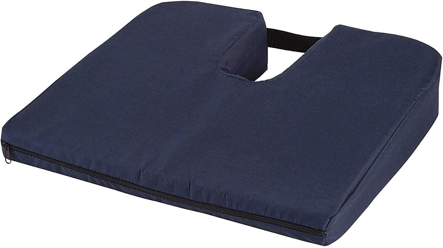 DMI Sloping Back Foam Seat Cushion for Coccyx Pain Relief, For 18 Inch, Navy