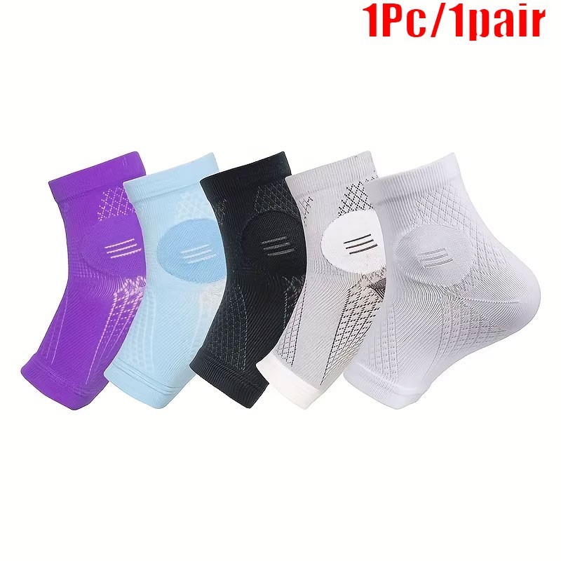 1Pair Adjustable Copper Infused Ankle Support Compression Sleeve for Sports