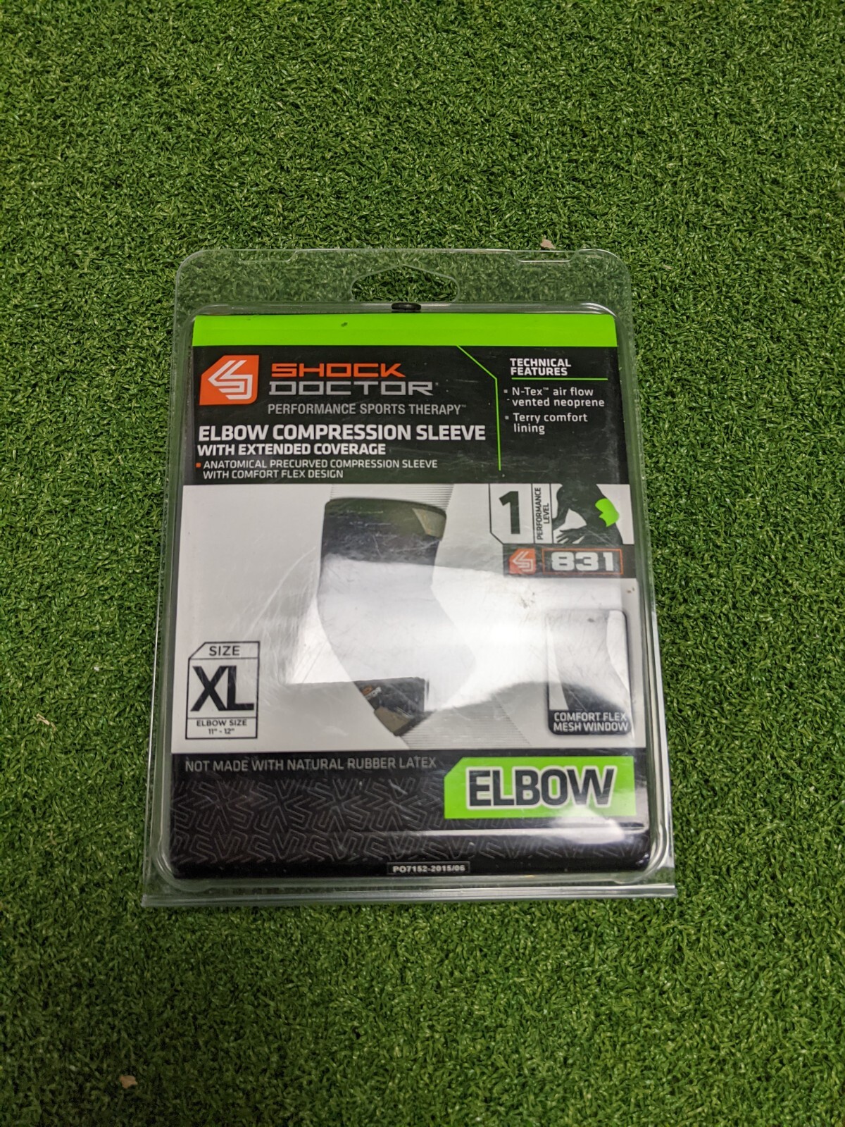 Shock Doctor Elbow Compression Sleeve with Extended Coverage – XL – Black