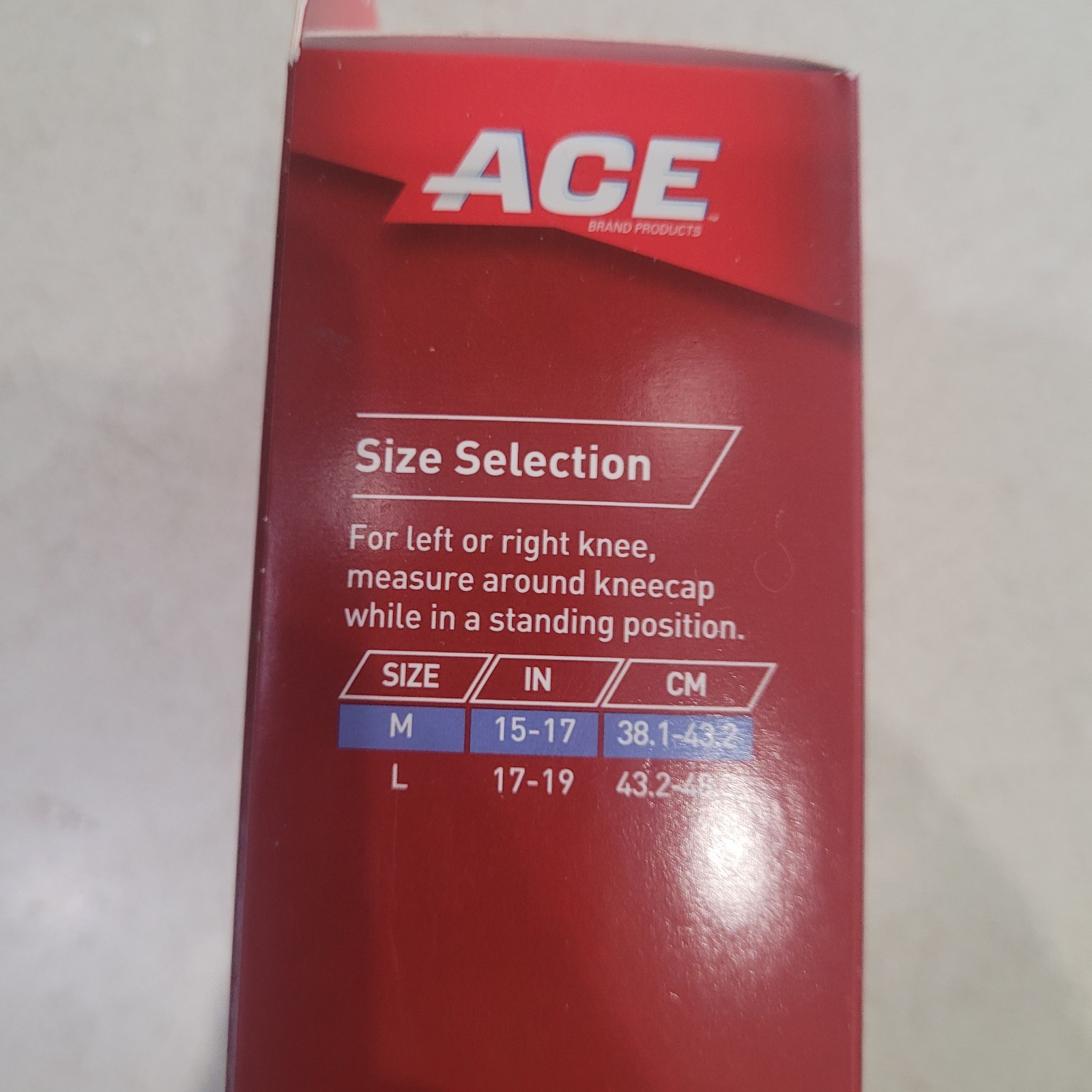 Ace Fitted Compression Knee Support Size Medium One total Moderate support