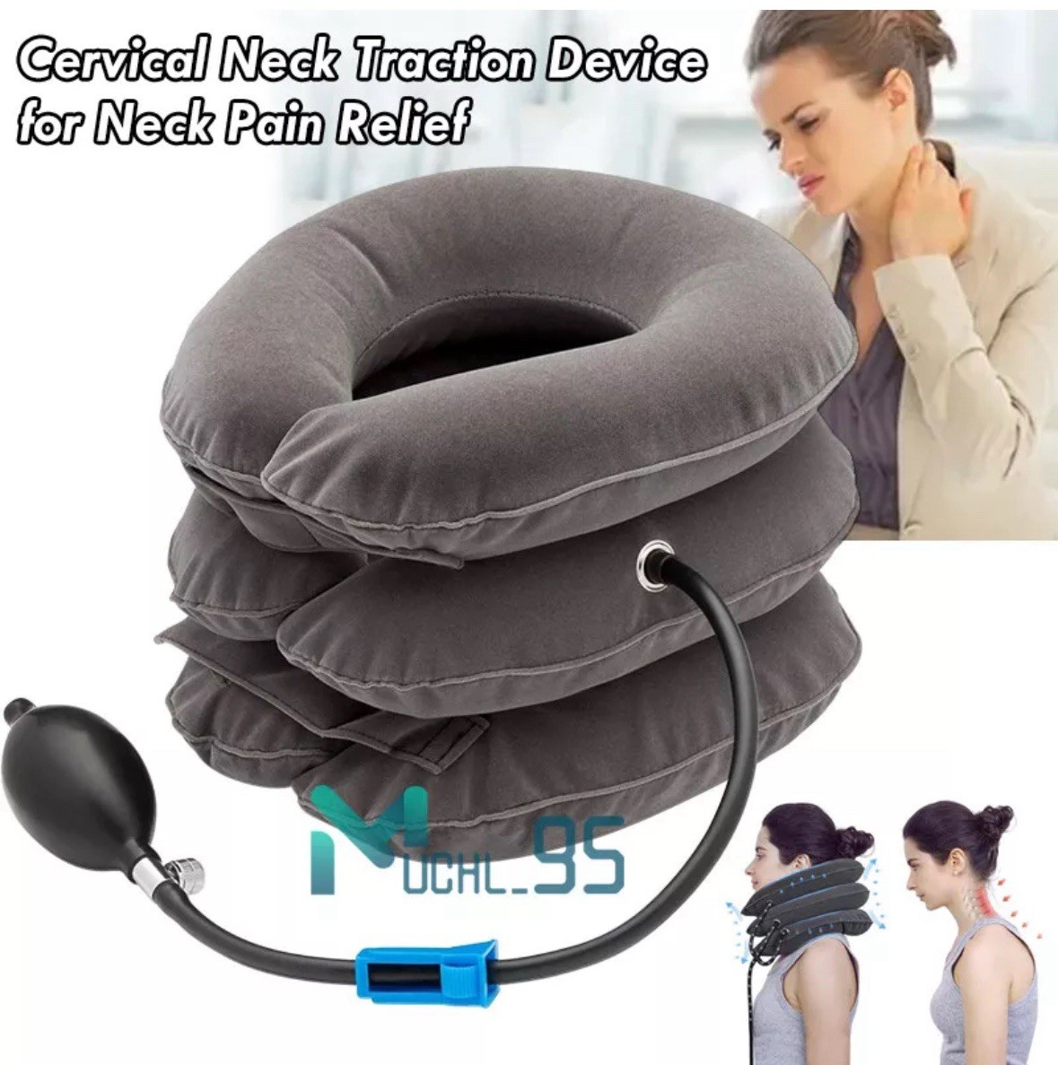 Inflatable Air Cervical Neck Traction Collar Stretch Brace Support (2 units)
