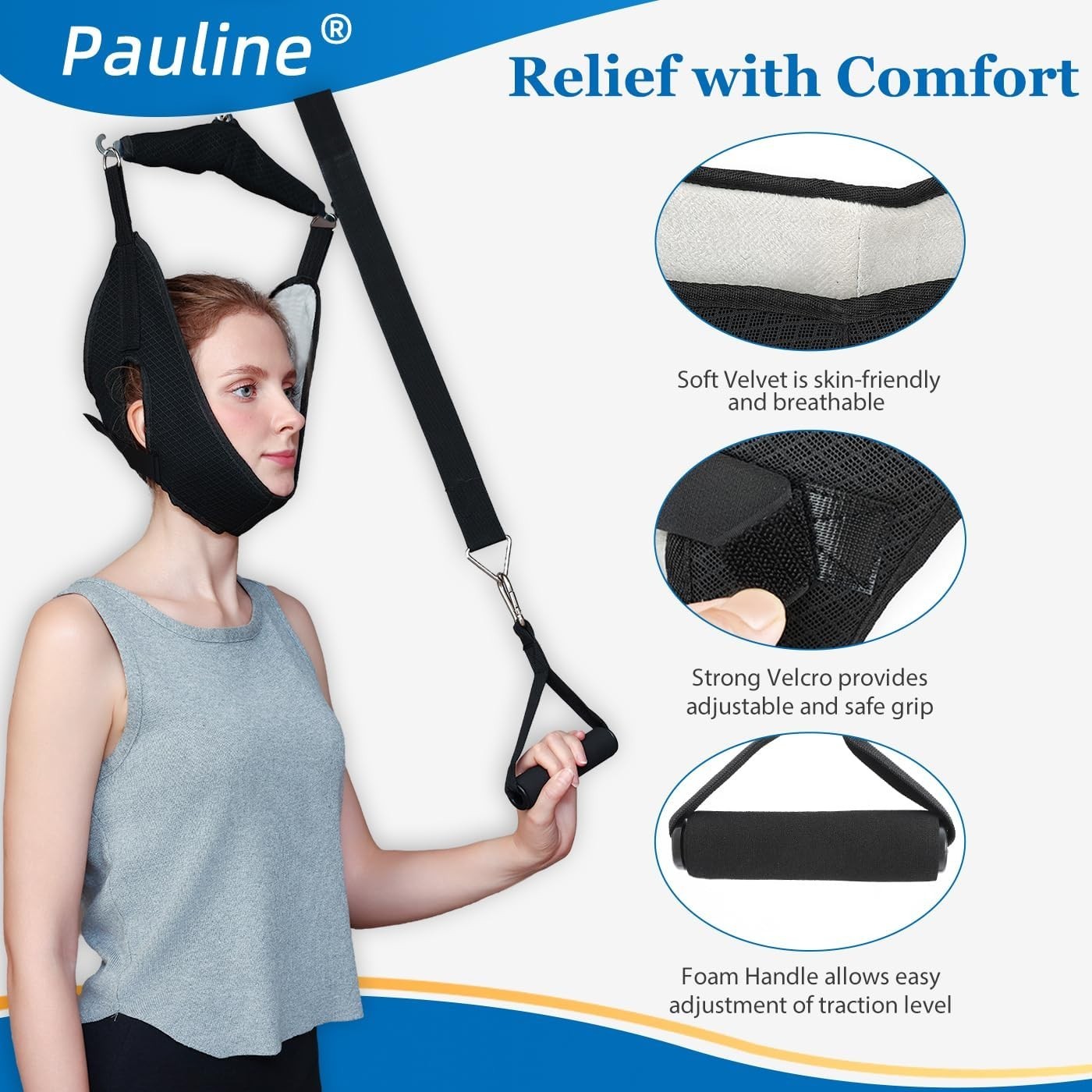 Cervical Neck Traction Device Over the Door – Hanging Neck Stretcher for Cerv…