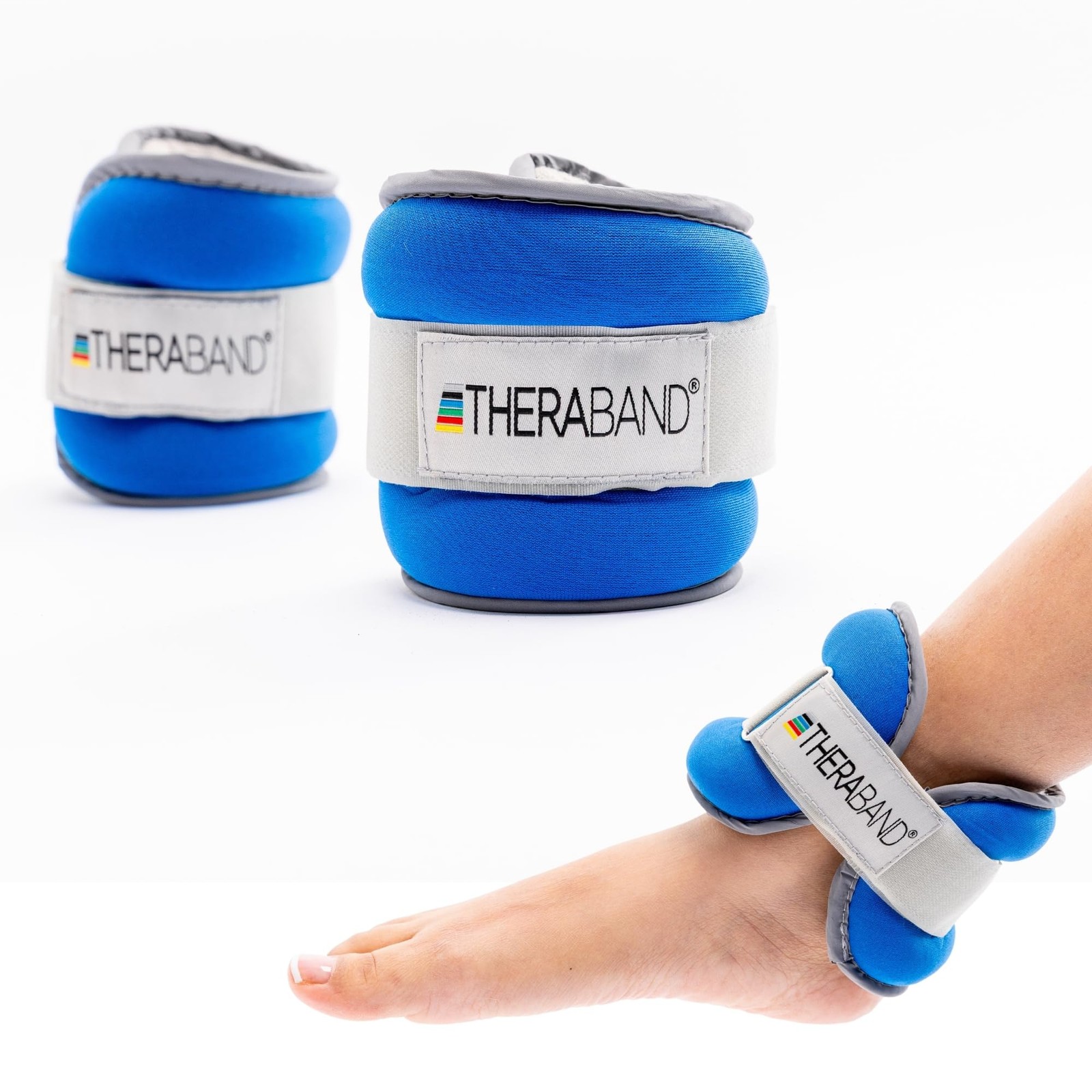 THERABAND Ankle Weights 2.5 lb Each Set of 2 Blue Wrist & Ankle Cuffs