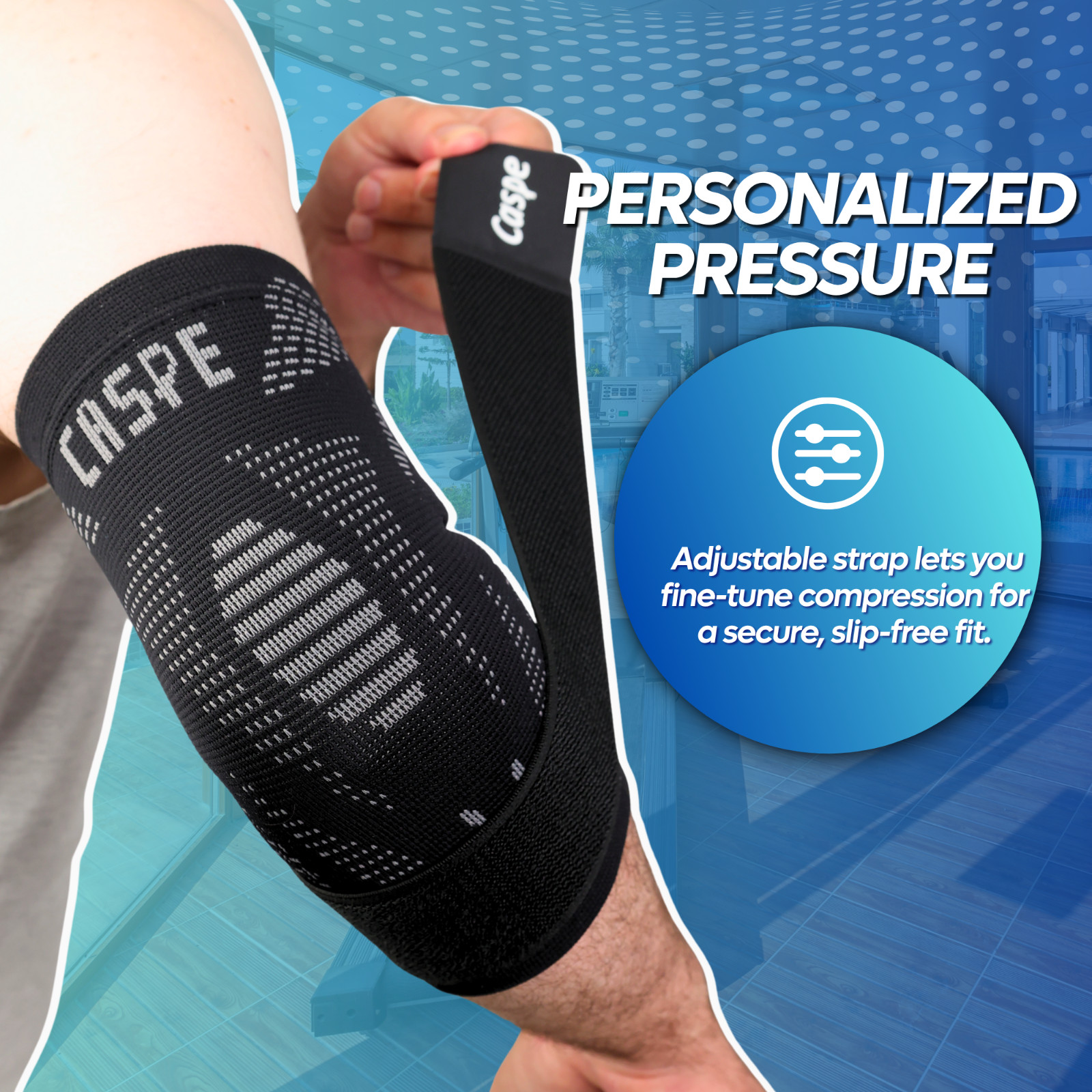 Caspe 2-Pack Elbow Sleeve Brace Wrap Adjustable Support Arm Arthritis Tendonitis