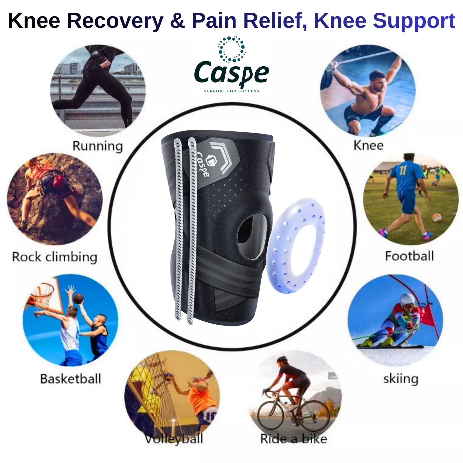 Knee Brace Adjustable Compression Support for Sport Joint Pain Arthritis Relief