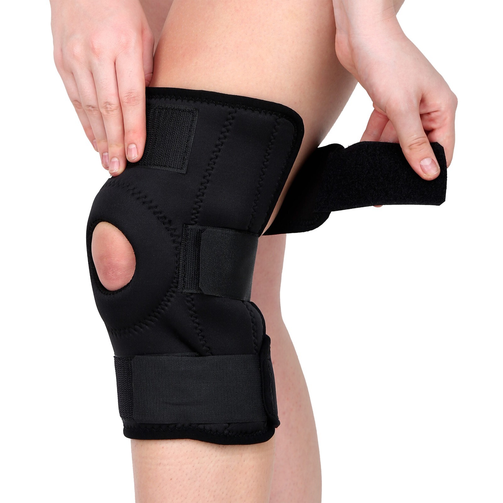 Longlife Hinged Knee Support 12 × 10 × 1 cm Adjustable Size Grey Color Sleeve