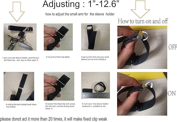 Elastic Adjustable Armband Shirt Garter Sleeve Holders 3pair-1w