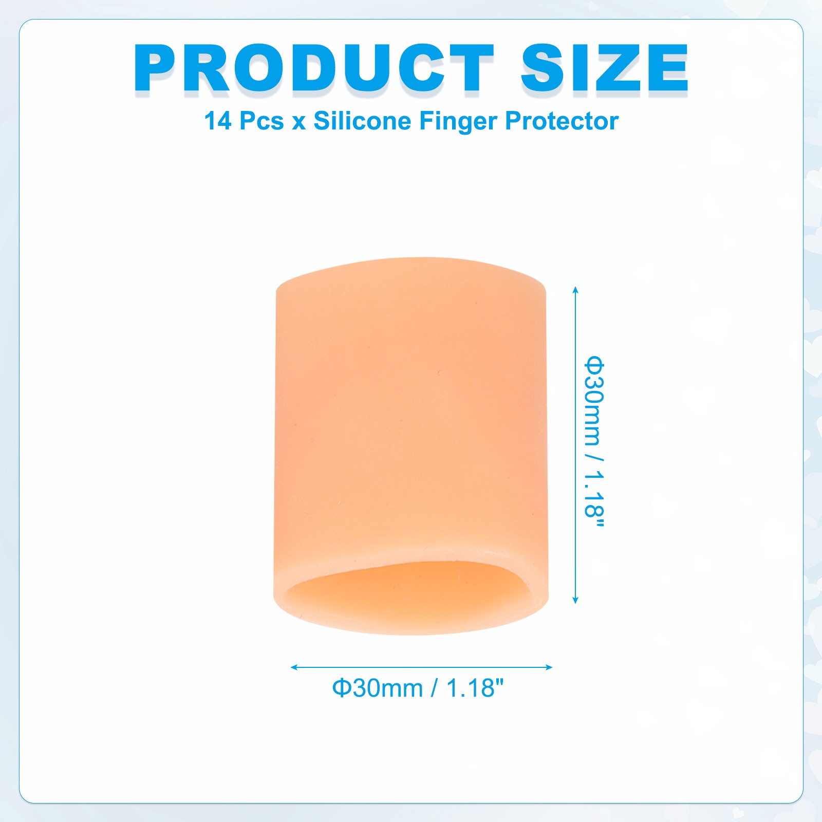 14 Pcs 1.6″x0.59″ Gel Finger Cots Silicone Finger Protector Support Beige