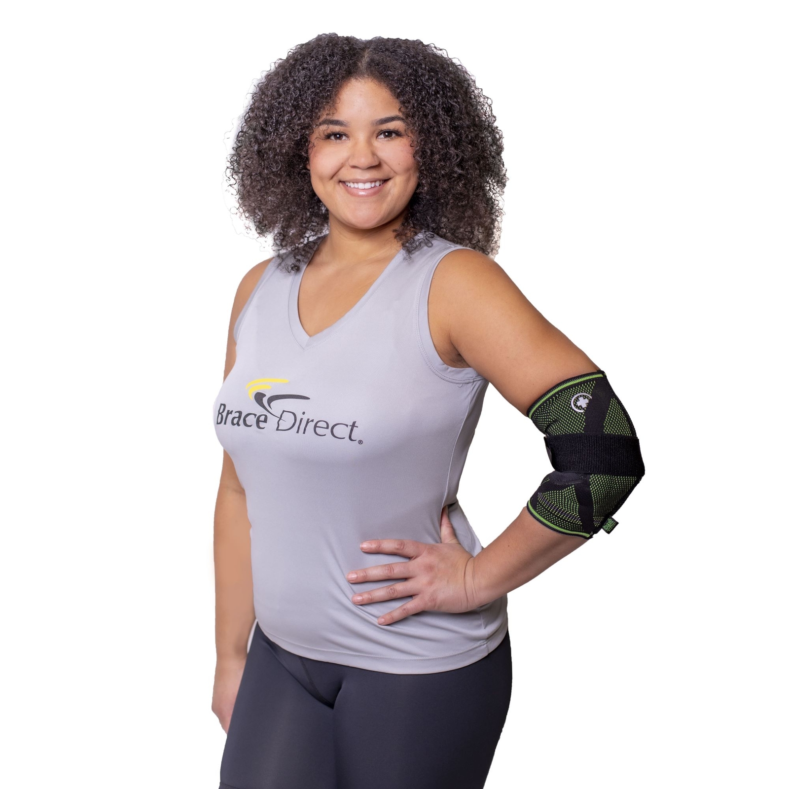 Knit Elbow Compression Brace with Strap- Forearm Pain, Golf & Tennis Elbow