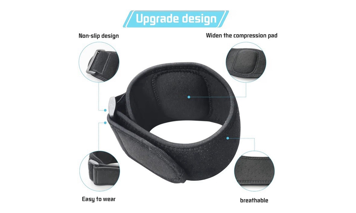 Moonsmile , Two tennis elbow brace straps For Tennis, Elbow, Black