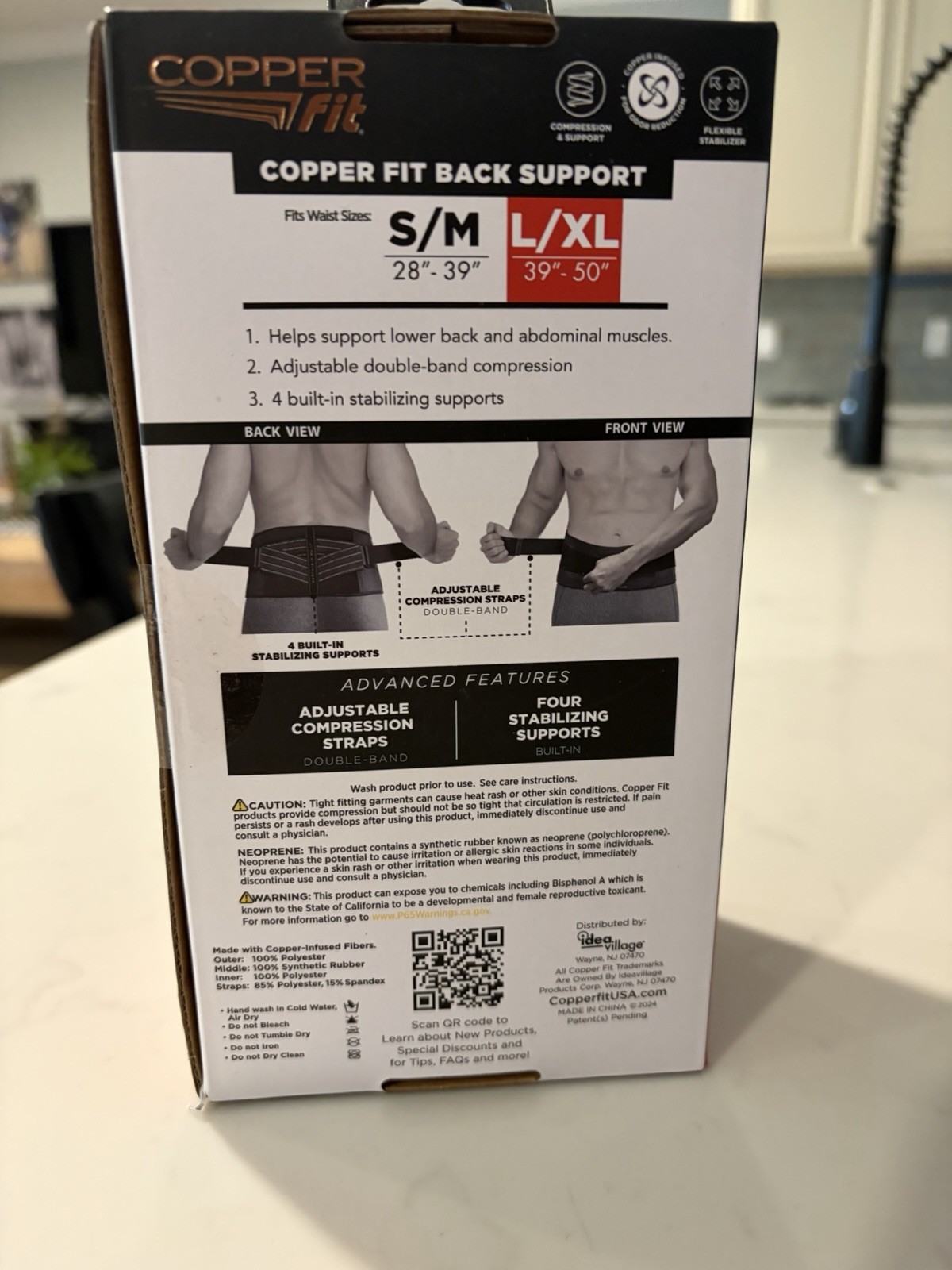 Copper Fit Back Pro Compression Support Belt L XL 39–50 New in Box