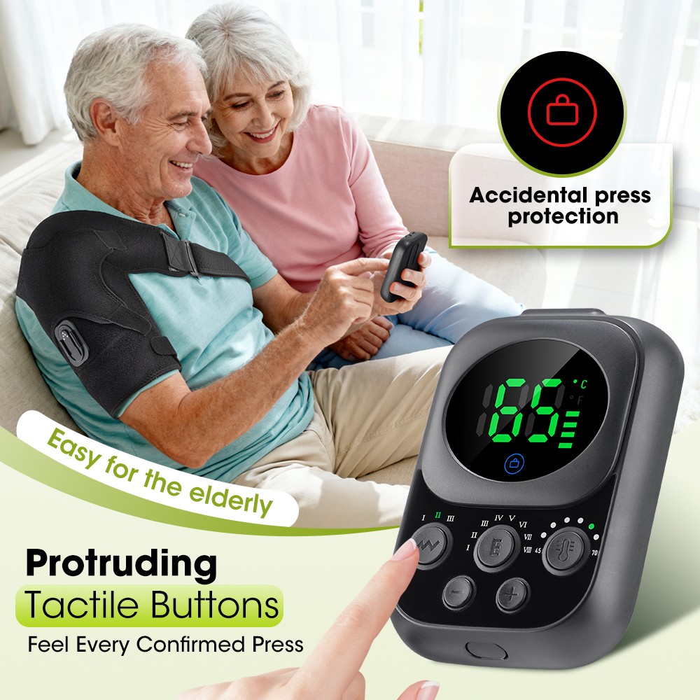 APP Control Heated Shoulder Massager with Heat Vibration Brace Joint Pain Relief