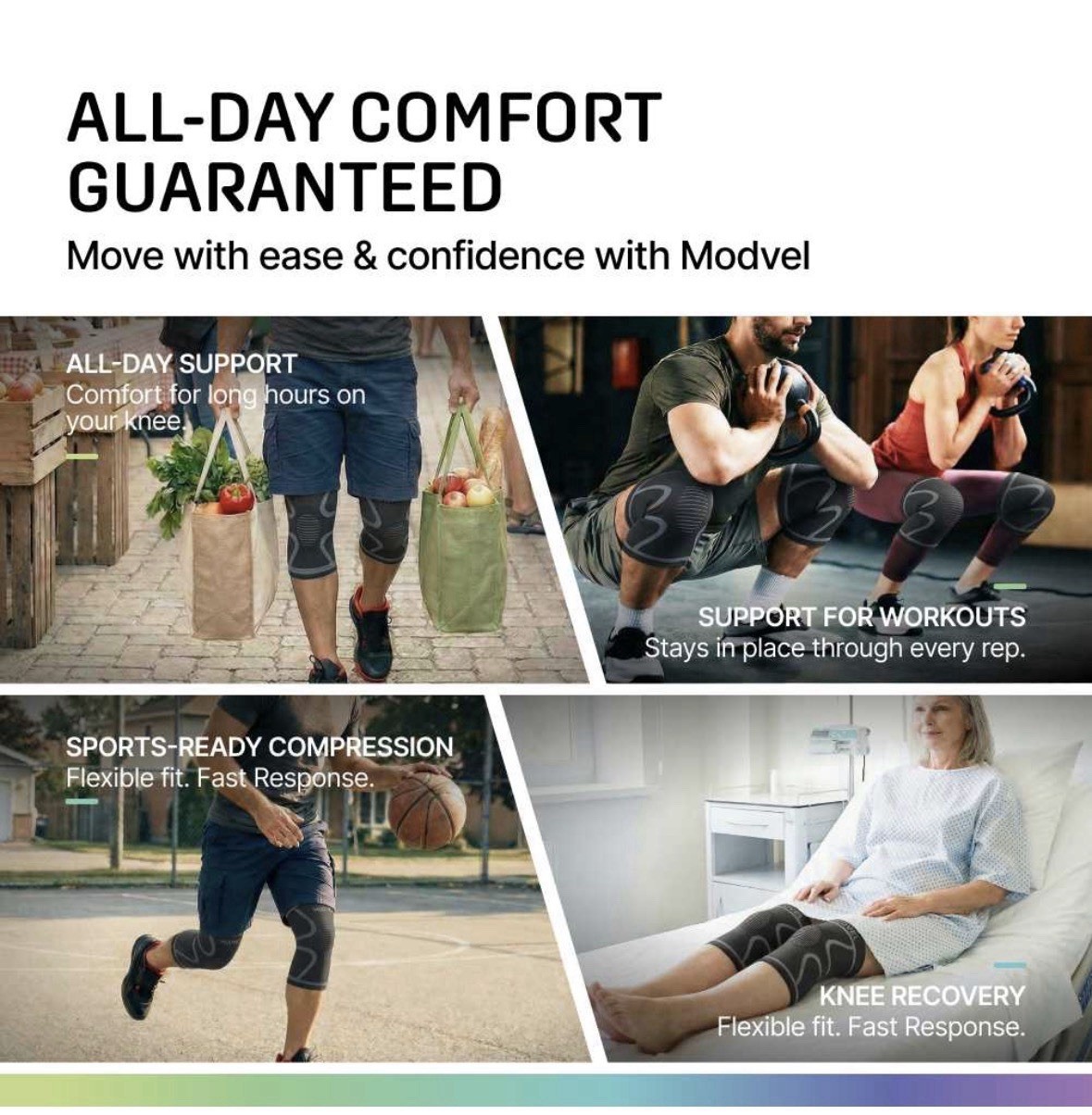 1 Modvel 3X Advanced Knee Compression Sleeve Non Slip Breathable Flexible XXXL