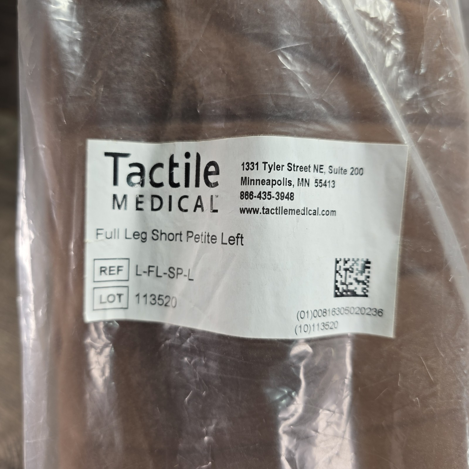 Brand New Tactile Full Leg Short Petite – Left Leg – Compression Garment