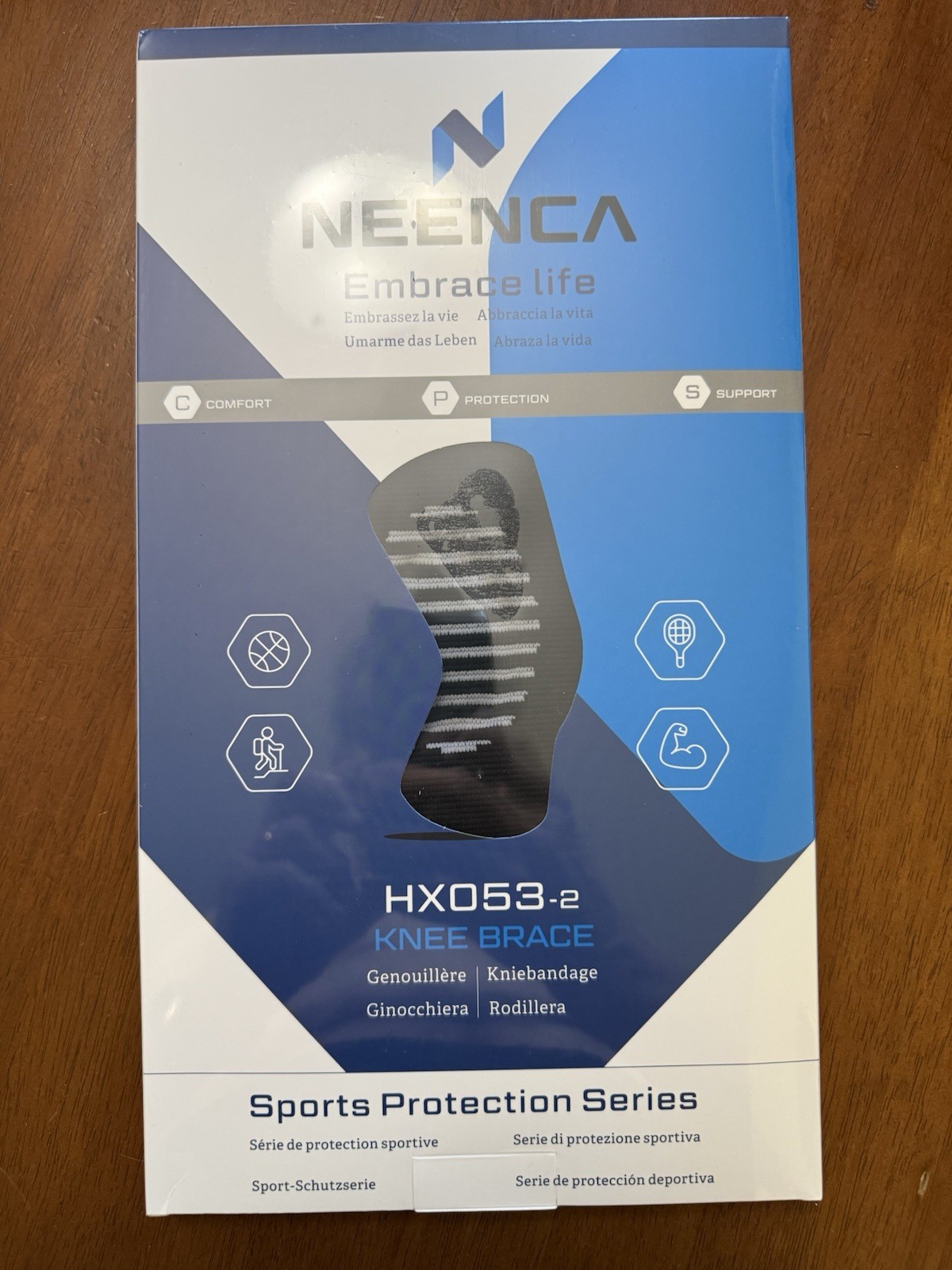 Neenca HX053-2 Black Size Large Knee Brace Sports Protection Series Pain Relief