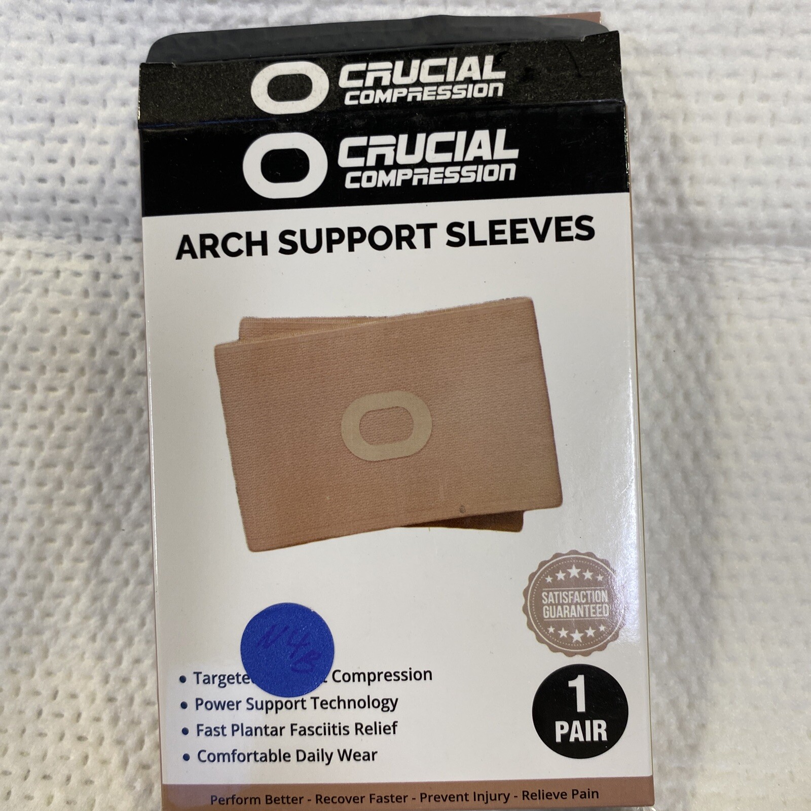 compression arch support sleeves 2 pairs beige small/medium