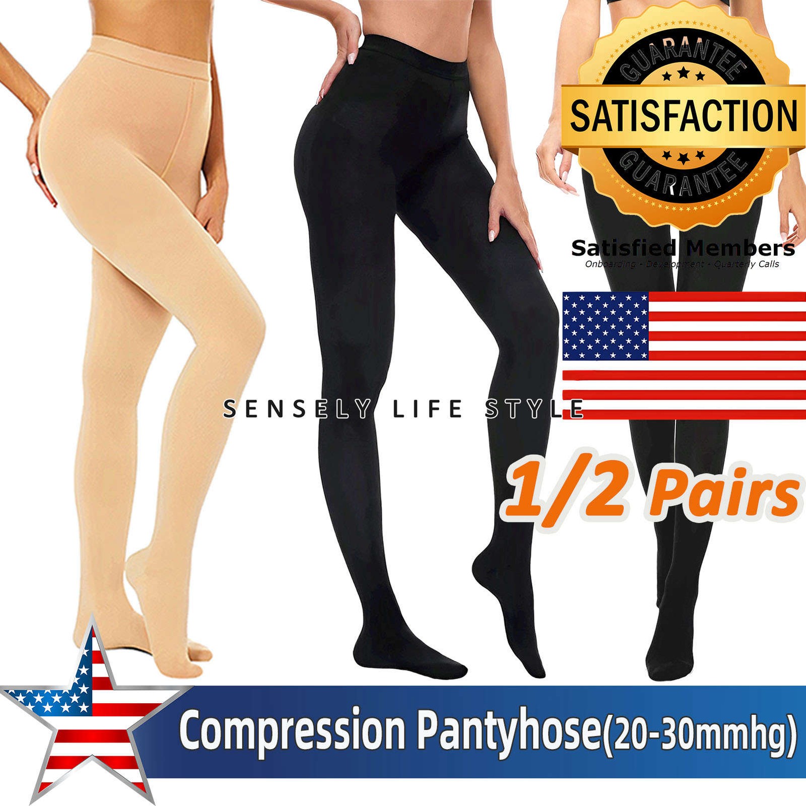 Women High Waist Compression Stocking Pantyhose 20-30mmHg Support Varicose Vein