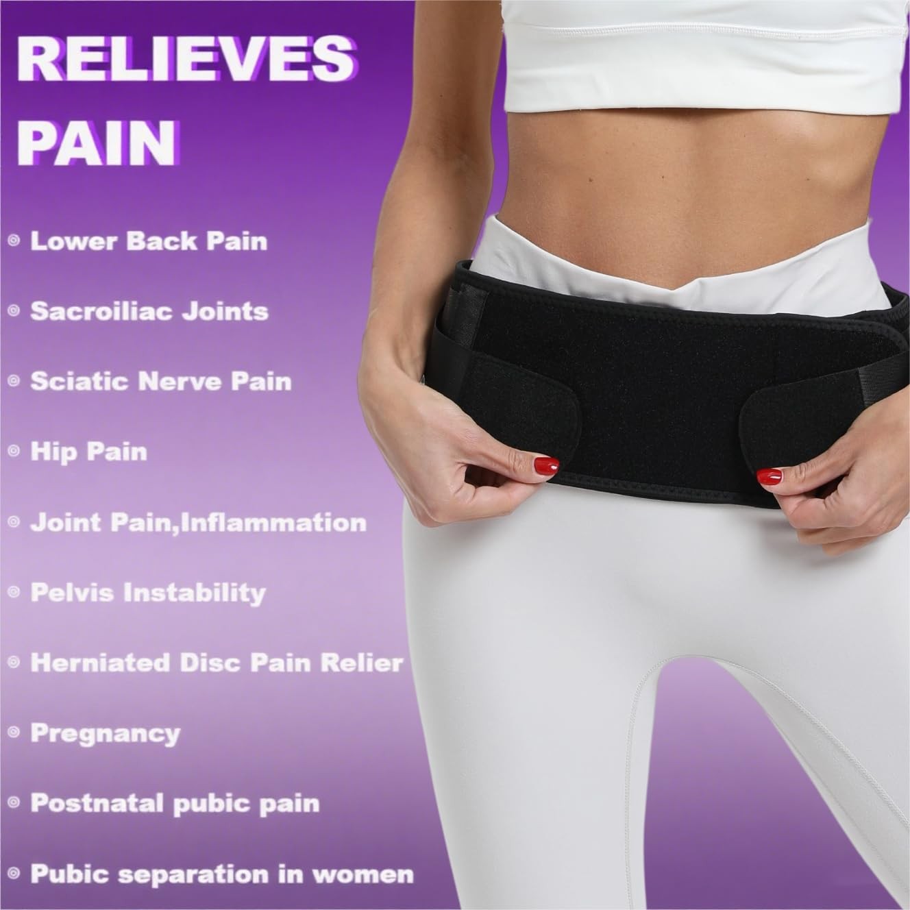 Sacroiliac Hip Belt for Women and Men Anti-Slip and Pilling-Resistant