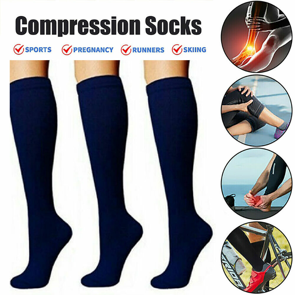 3/6 Pairs Compression Stockings for Men and Women 15-20 Close Toe Socks S/M/L/XL