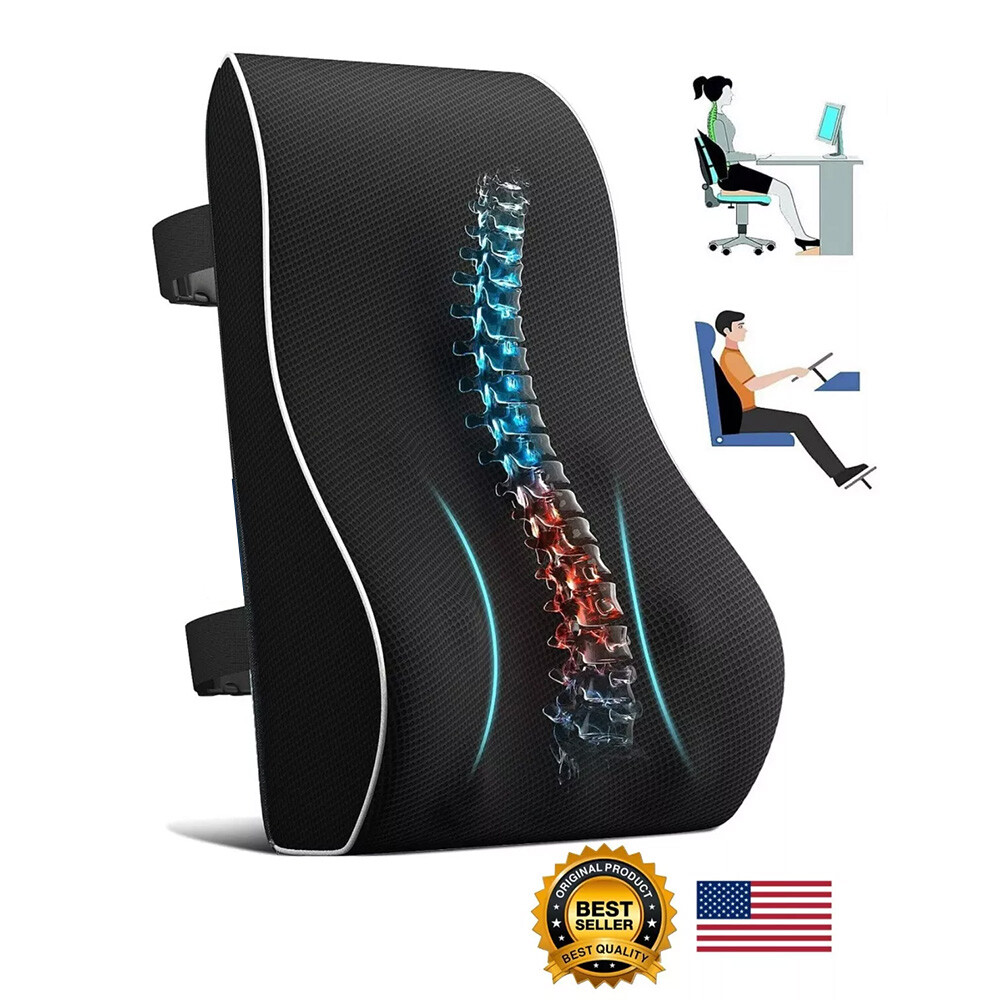 Memory Foam Lumbar Support Cushion for Home Office Car Seat Back Chair Pillow US