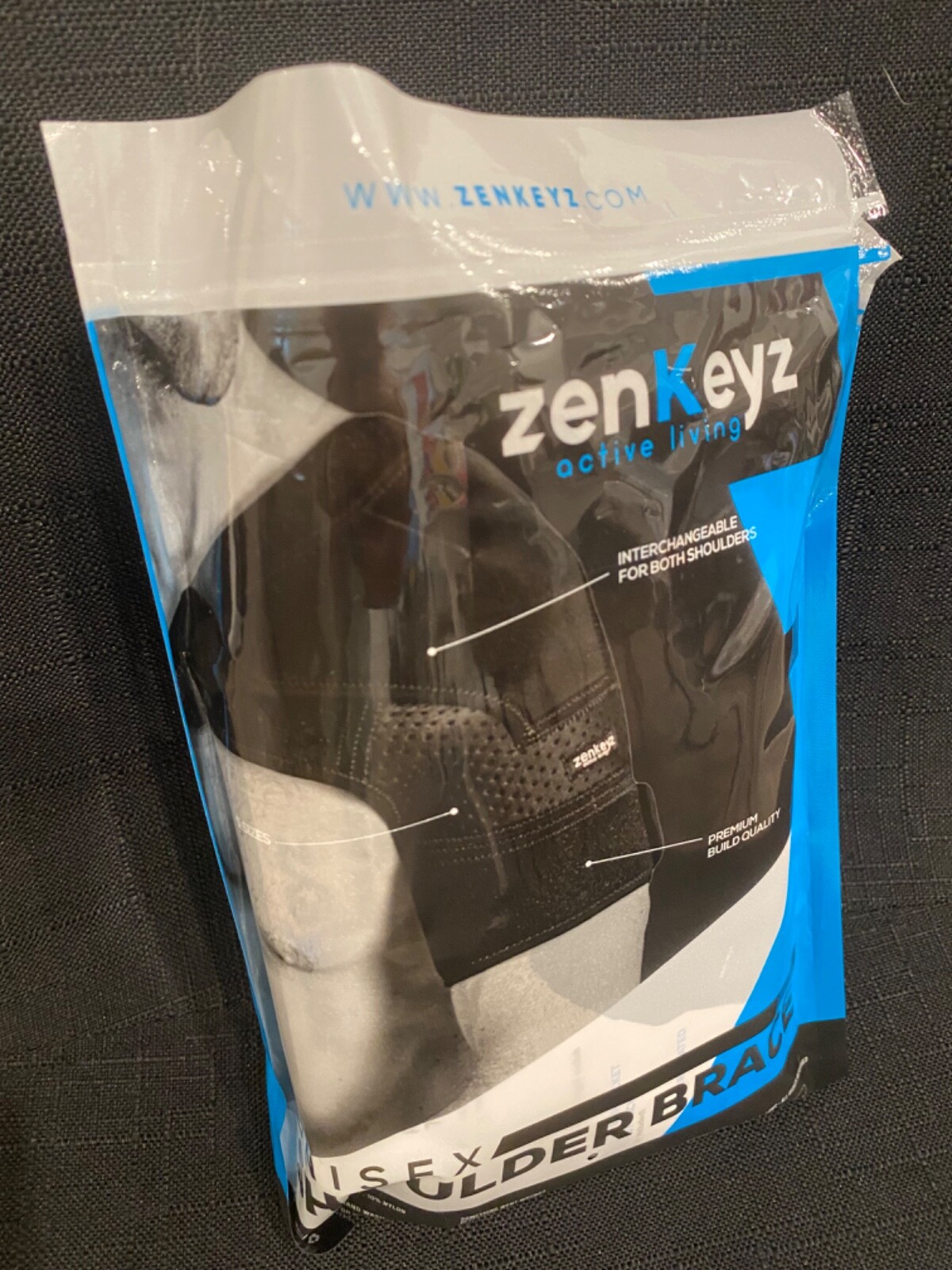 ZENKEYZ Shoulder Brace for Torn Rotator Cuff Unisex Size S/M Gray Compression