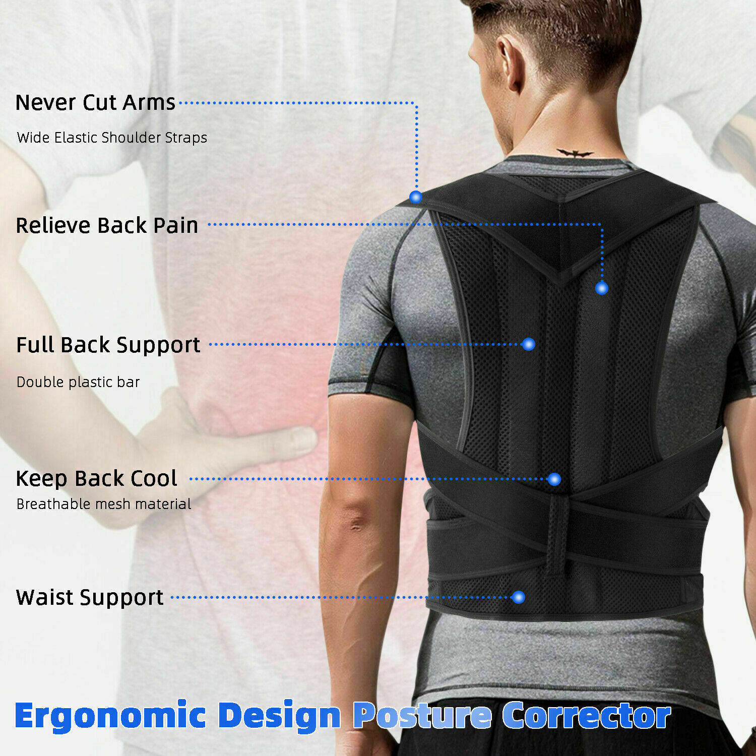 Posture Corrector Brace Back Spine Support Fixing Belt Hunchback Correction Belt