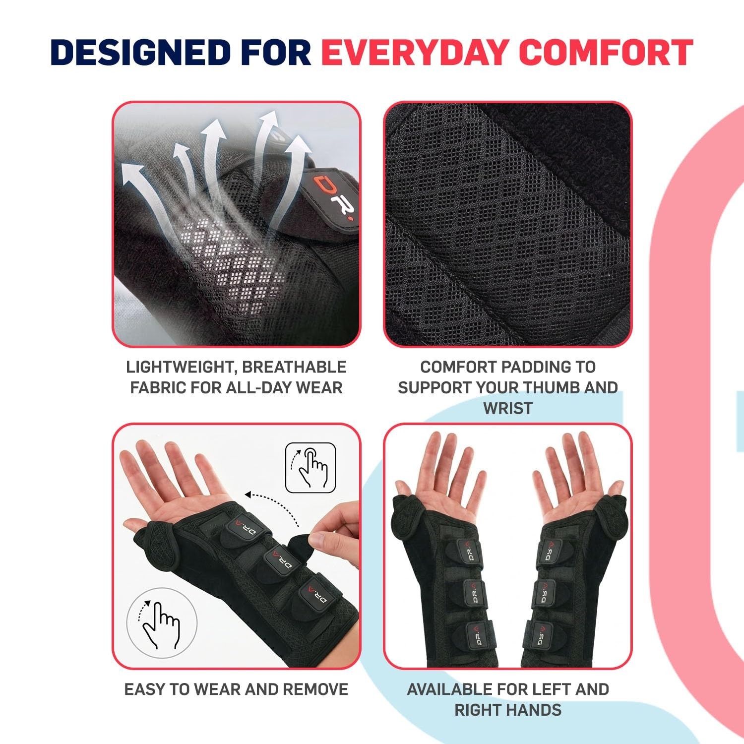 Dr. Arthritis Thumb & Wrist Support Brace & Handbook Size M/L Right Hand NEW