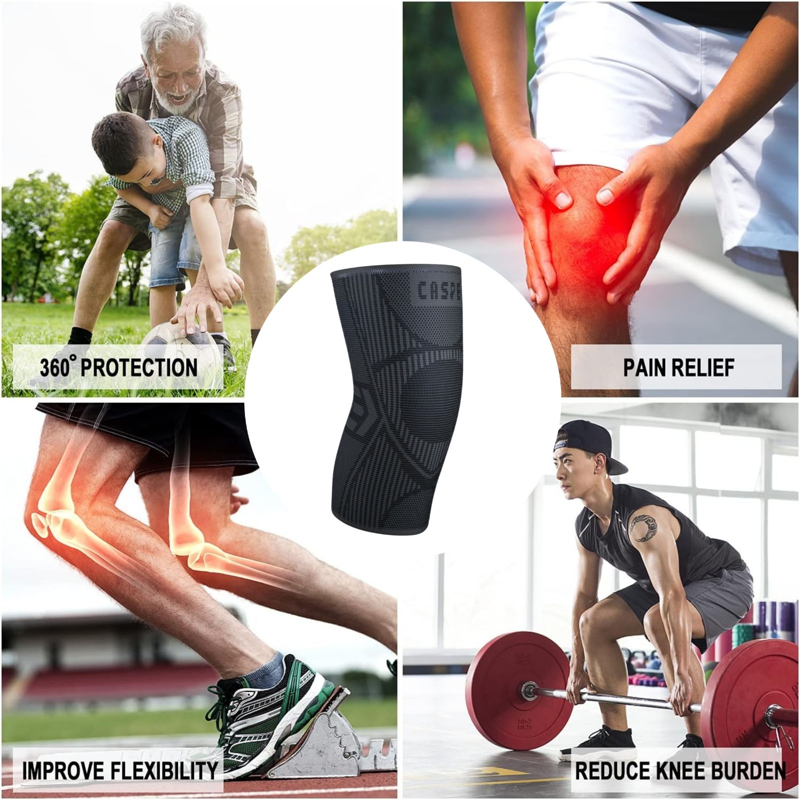 2 Pack Knee Brace for Meniscus Tear Support Joint Arthritis Patella Stabilizer