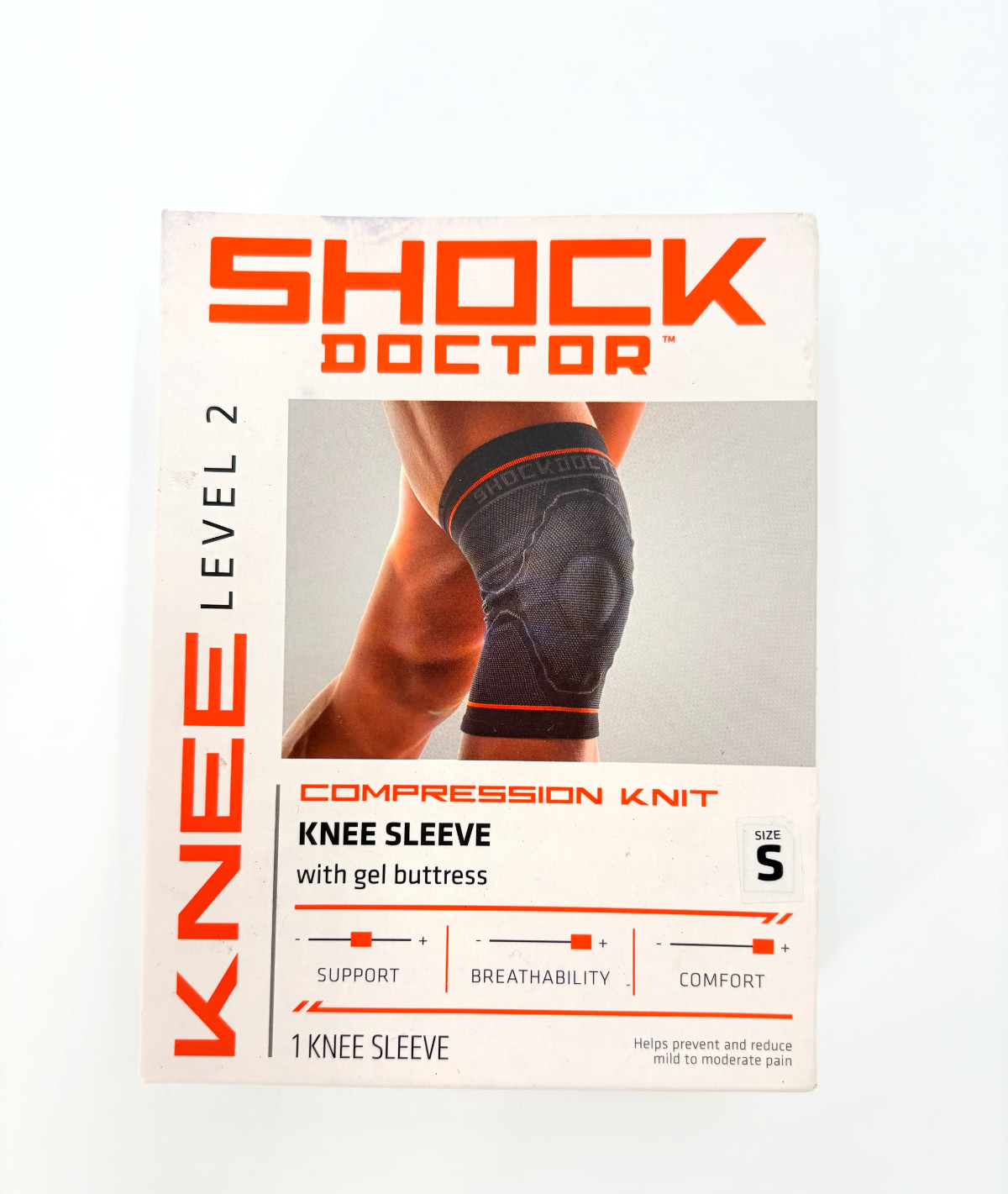 Shock Doctor Knee Compression Sleeve with Gel Buttress Size Small-New