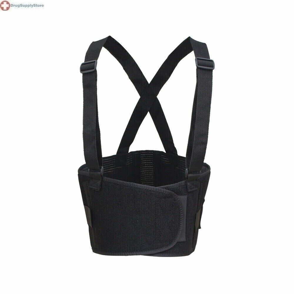 MIL Body Sport Ultra Lift Back Support With Suspenders, Black, XL (40″ – 55″ W)