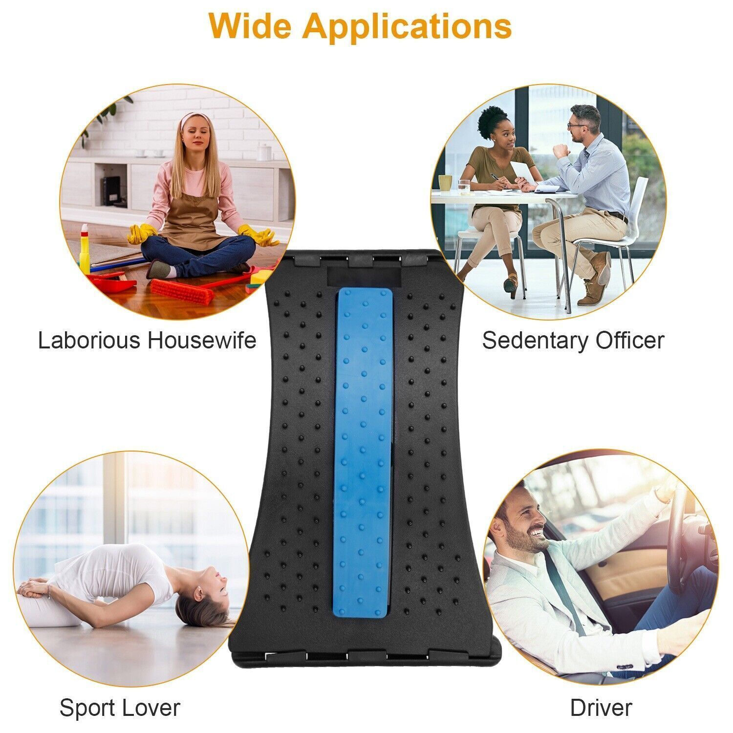 Adjustable Back Support Stretcher Extender Posture Massager Lumbar