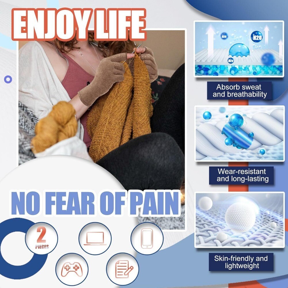 2Pair Unisex Compression Gloves for Hand Arthritis Rheumatoid Carpal Tunnel Pain