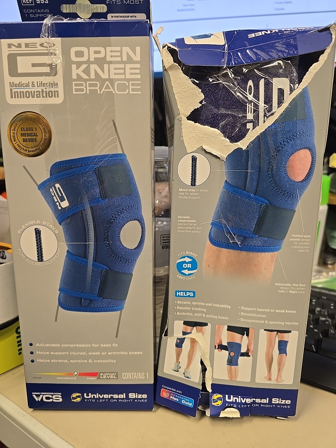 Neo G Open Knee Support Brace Universal Size, Fits Either Knee, Moderate REF 993