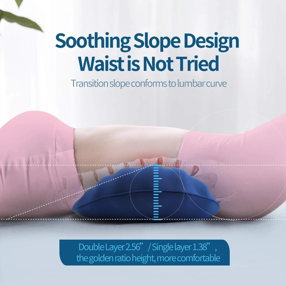 RESTCLOUD Adjustable Lumbar Support Pillow for Sleeping Memory Foam Back for …