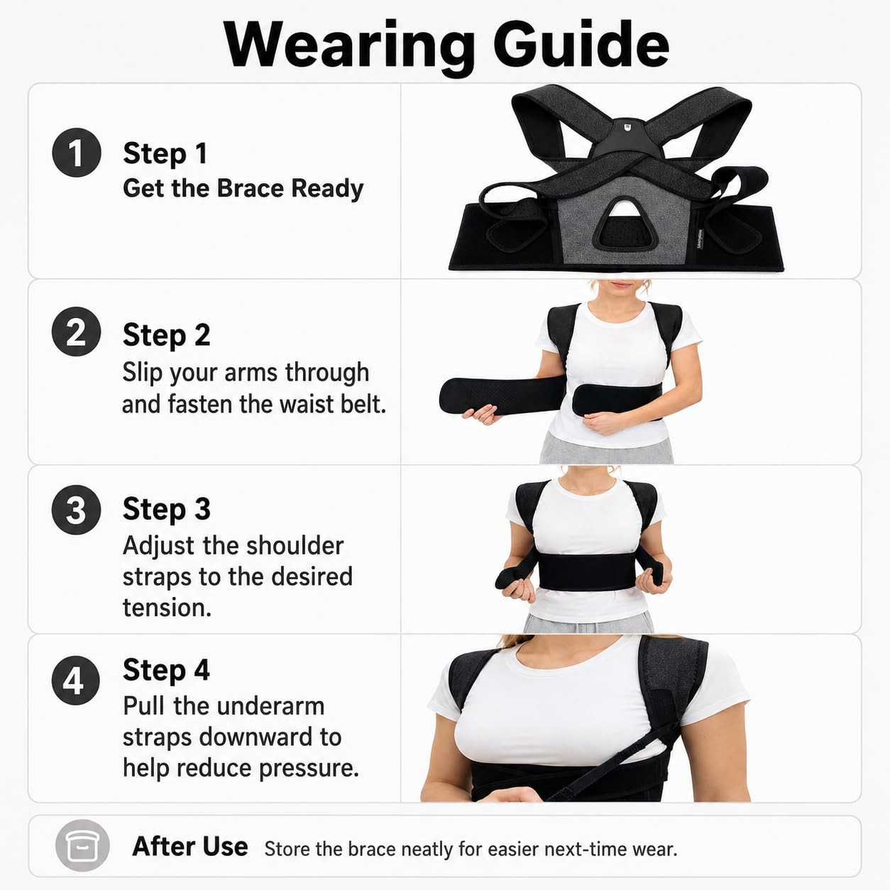 Posture Corrector for Women, Adjustable L/XL(39”-49”), Multicolor