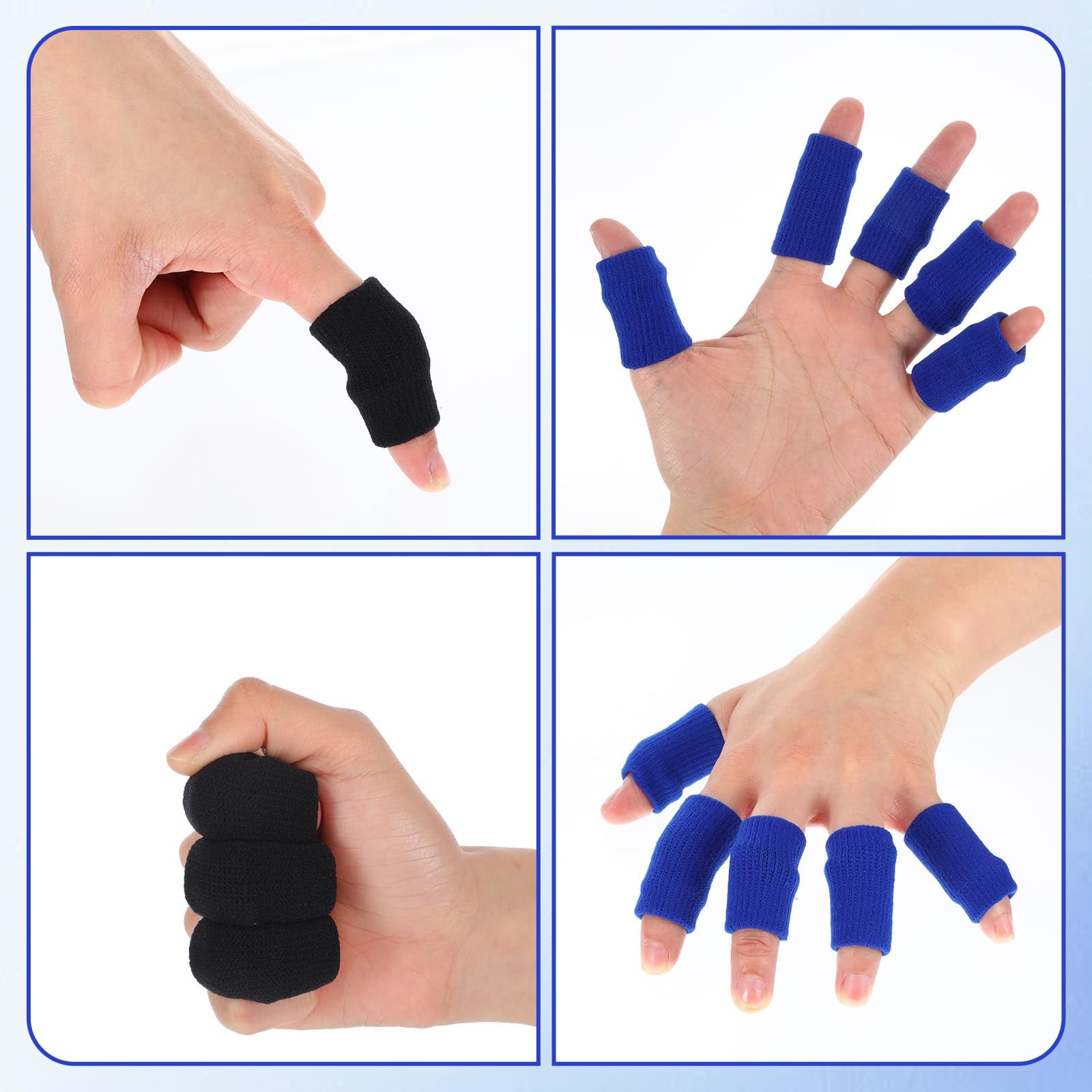 20 Pcs Elastic Finger Compression Sleeves Straps Thumb Splint Brace Support