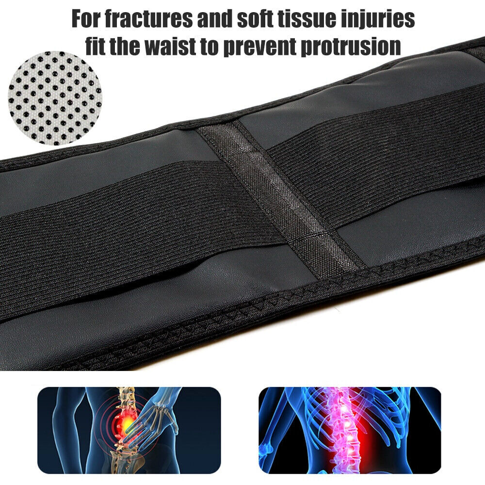 Self Heating Magnetic Hot Back Support Lumbar Lower Back Brace Belt Pain Relief