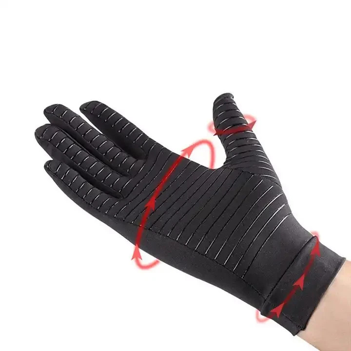Copper Compression Gloves Anti Arthritis Fullfinger Hand Support Pain Relief UK