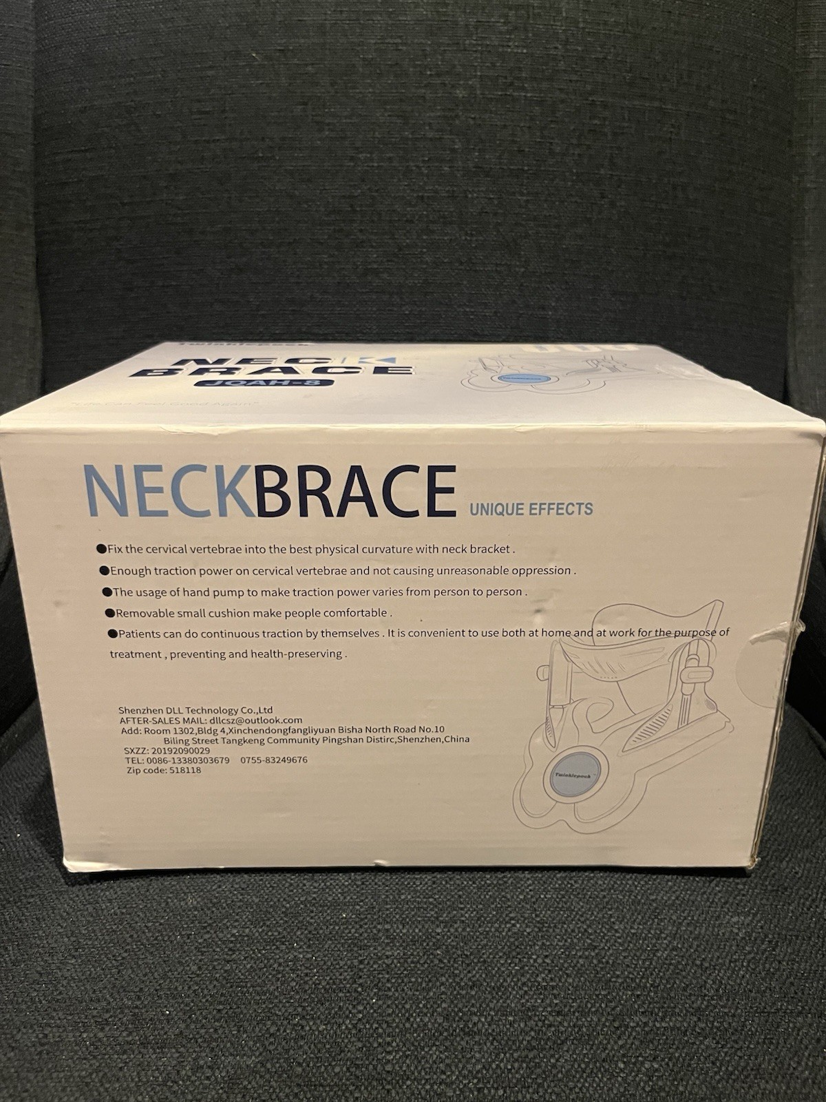 Twinklepoch Cervical Neck Traction Device Brace Adjustable HandPump(New-OpenBox)