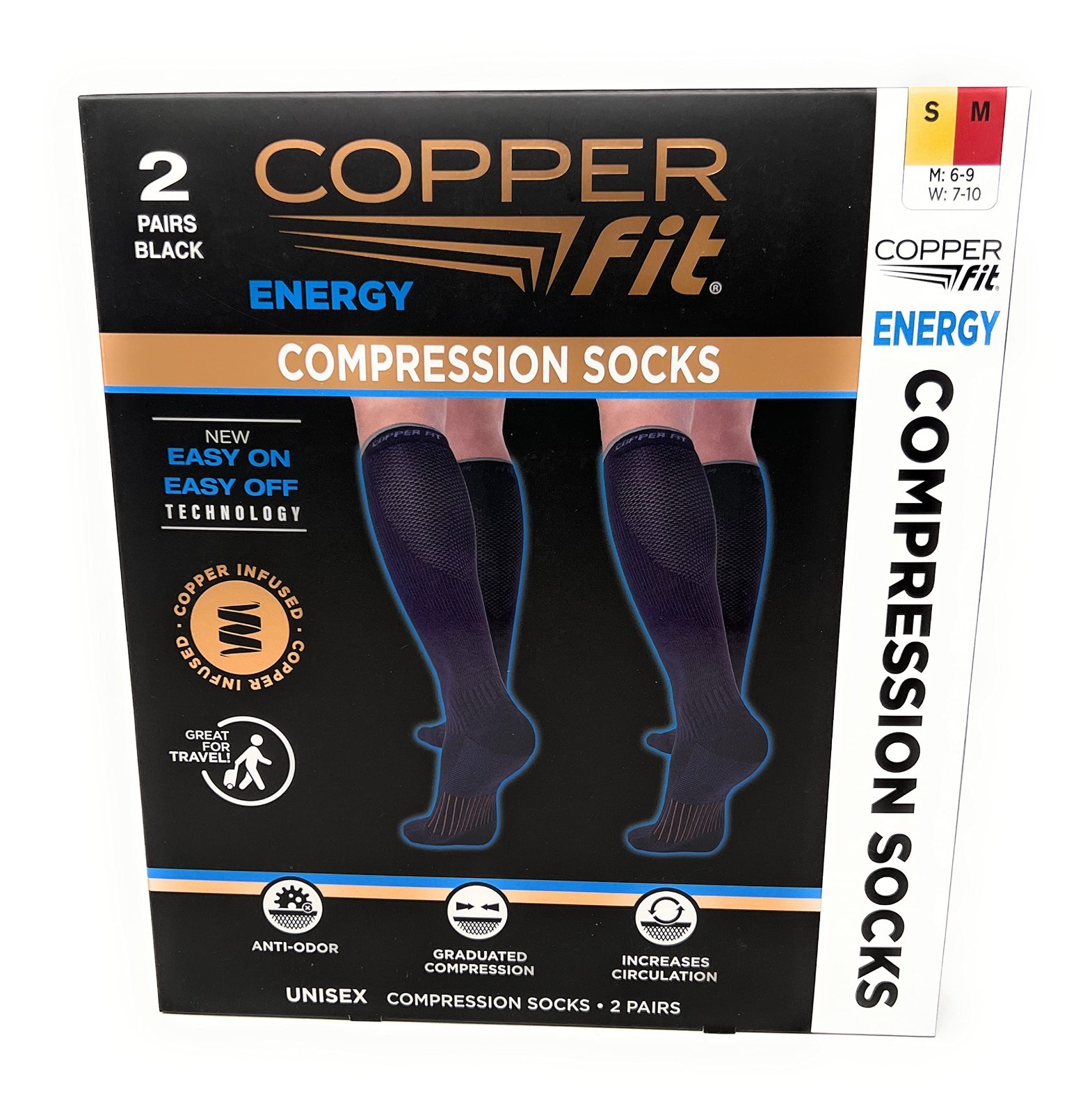 Unisex Compression Socks – Copper Infused, Choose Size & Quantity for Support